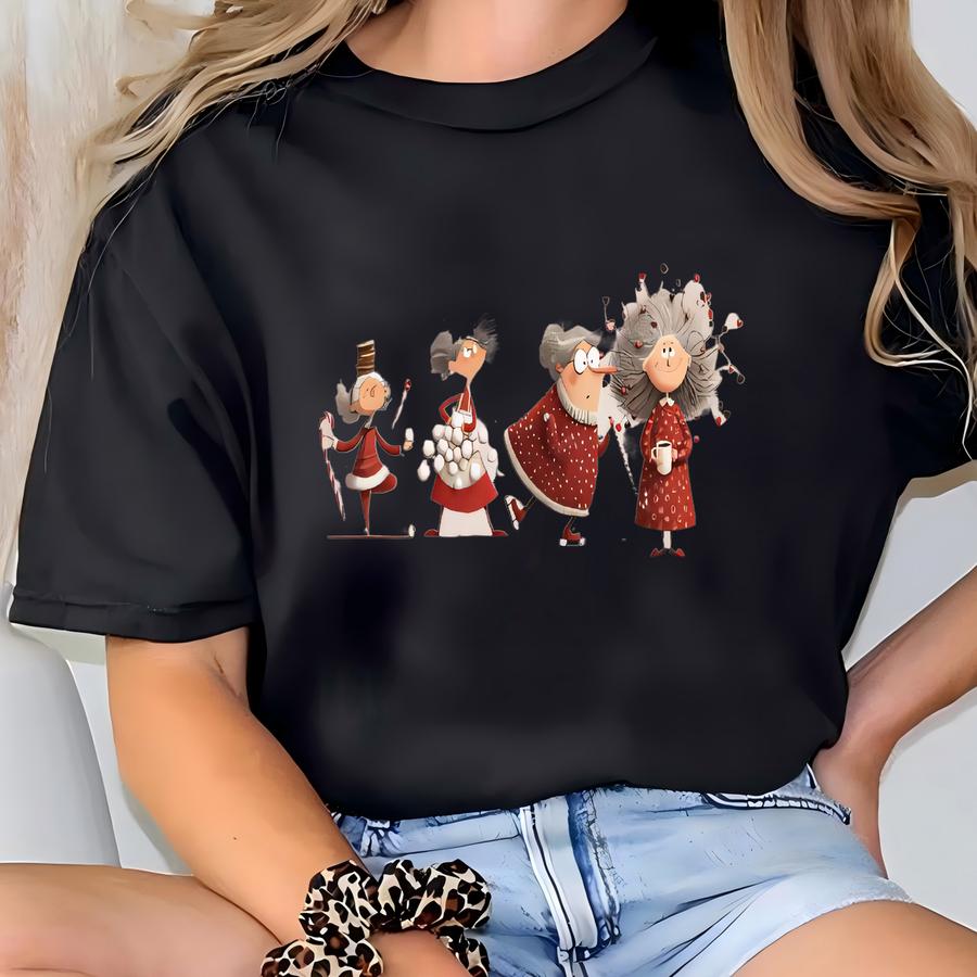 Funny Aging Christmas Lover Mama Shirt, Christmas Never Ages Mom Sweatshirt, Vintage Holiday Crewneck, Cozy Christmas Gift For Women T-shirt