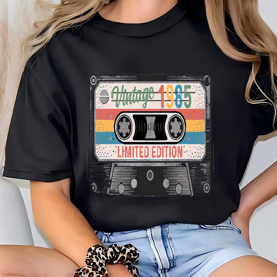 Vintage 1985 Cassette Tape Hoodie - 40th Birthday Gift T-shirt