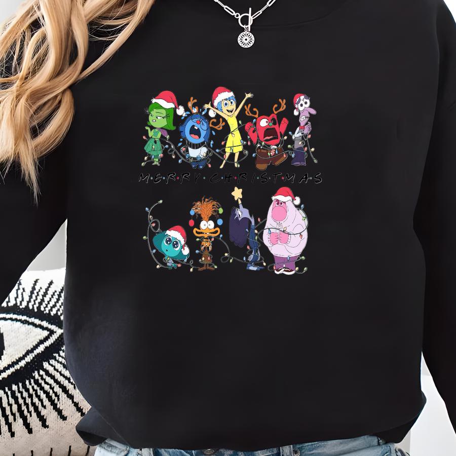Inside Out Merry Christmas Shirt, İnside Out T-shirt, Therapy Shirt, Teacher Shirt, Teacher Gift Merry Christmas Friends Shirt Sweatshirt
