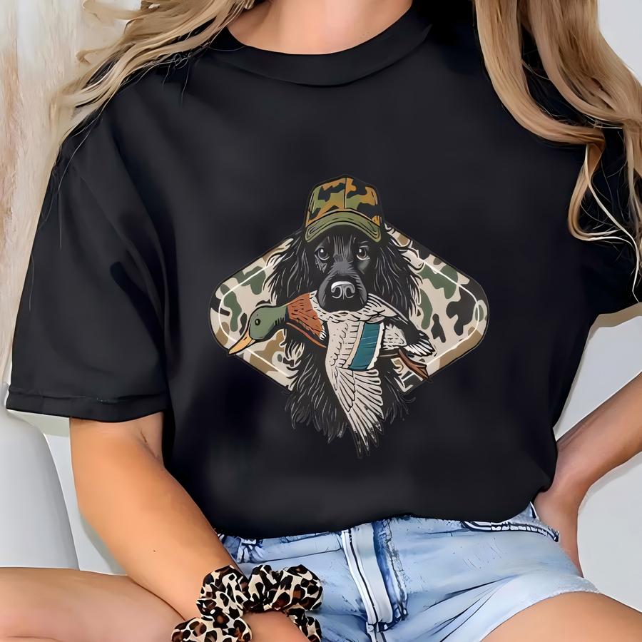 Camo Duck Hunting Dog Hoodie T-shirt