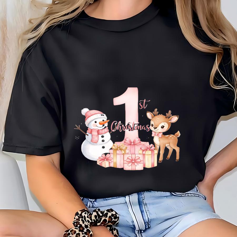 Babys First Christmas Ornament 2025 Personalized Baby Girl Christmas Ornament, Baby Shower Gift, Baby's Family Keepsake Ornament T-shirt