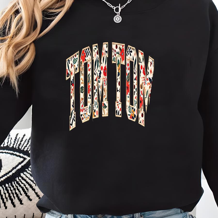 Custom Tom Tom Knit Sweater, Grandma Crewneck Sweatshirt, Family Crewneck Sweatshirt, Gift For Family, Nana, Mama, Auebla, Aunt Sweatshirt