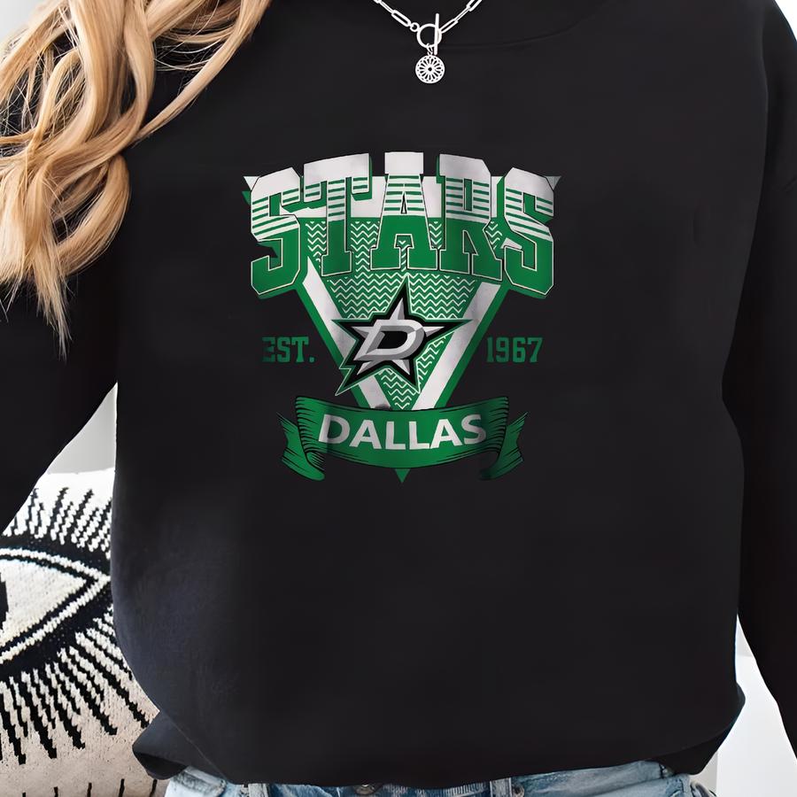 Stars Shirt | Stars Sweatshirt | Hockey Fan Shirt | Stars Sweatshirt Crewneck Sweatshirt