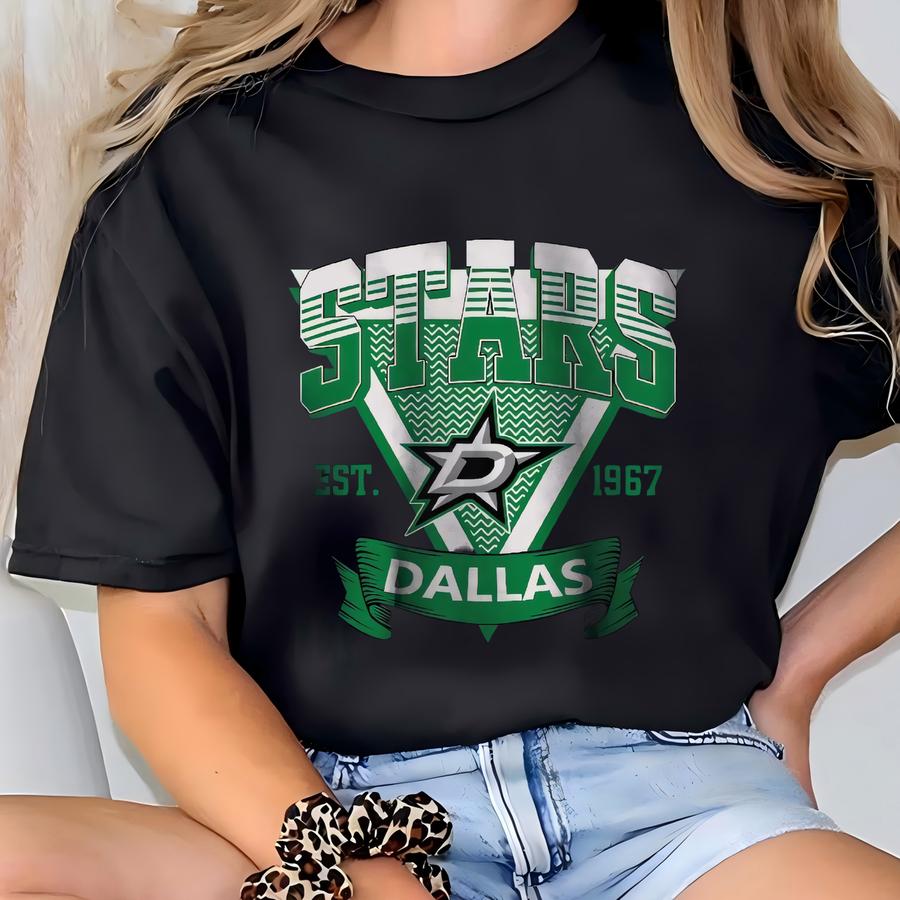 Stars Shirt | Stars Sweatshirt | Hockey Fan Shirt | Stars Sweatshirt Crewneck T-shirt