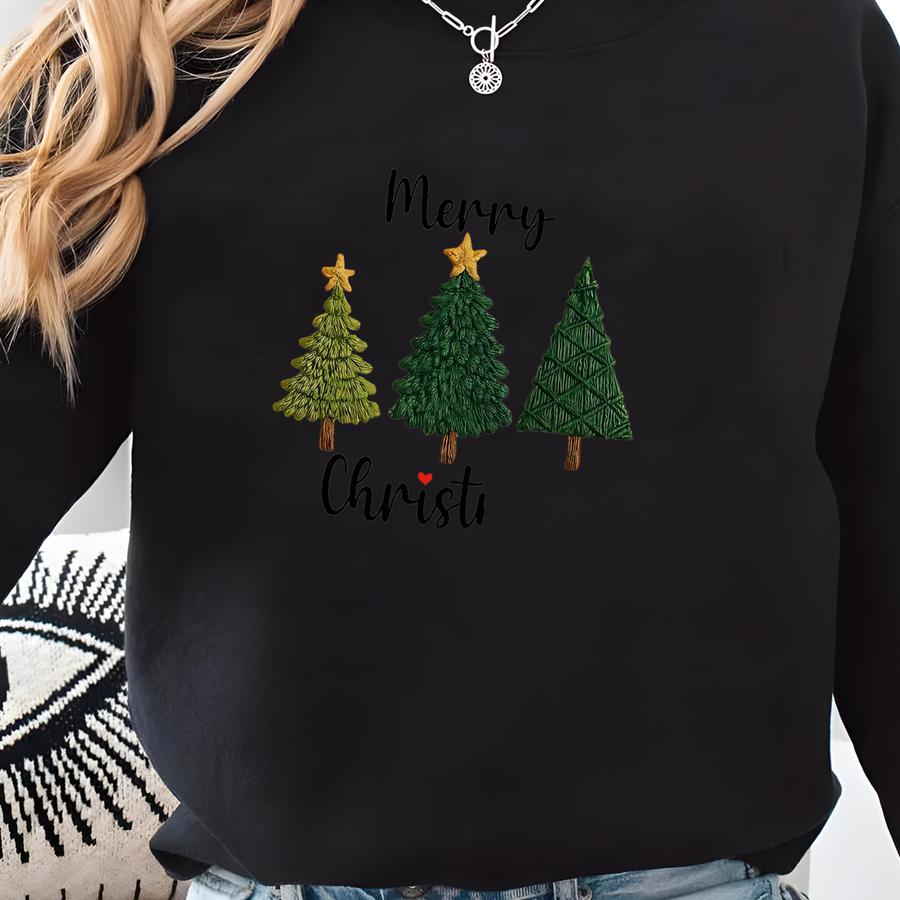 Christmas Sweatshirt, Christmas Sweater, Christmas Crewneck, Christmas Tree Sweatshirt, Holiday Sweaters For Women, Winter Sweatshirt Sweatshirt