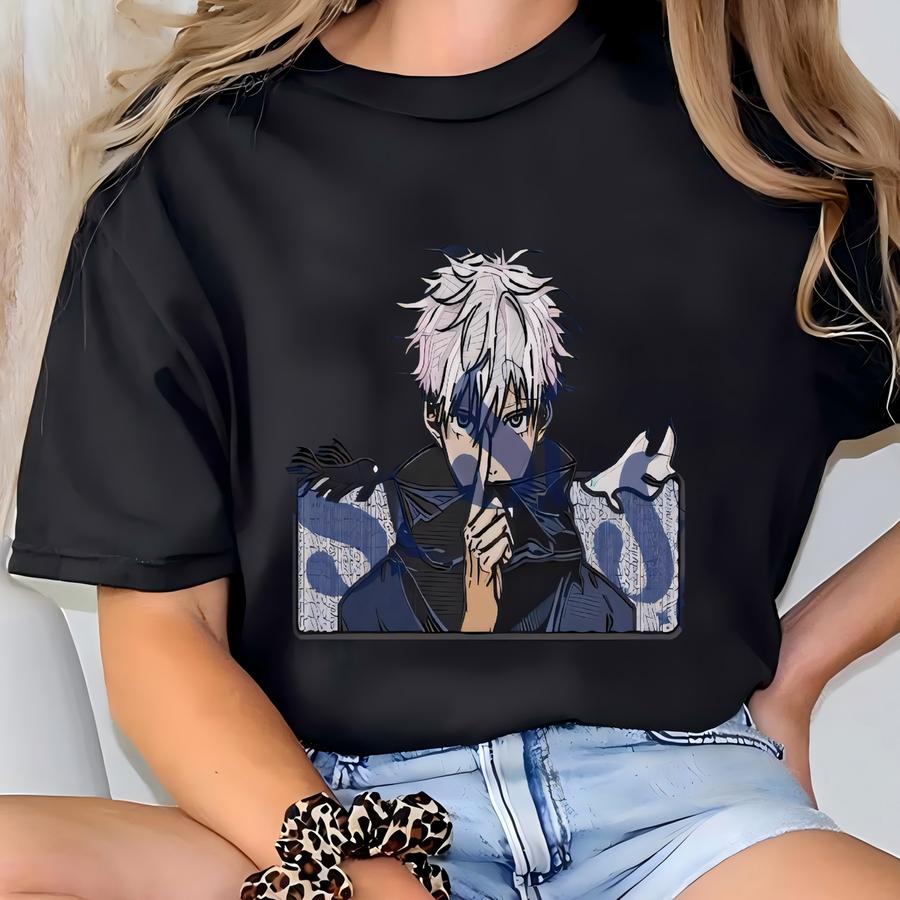 Anime Sweatshirt: Cursed Technique, Six-eyes Manga Design T-shirt