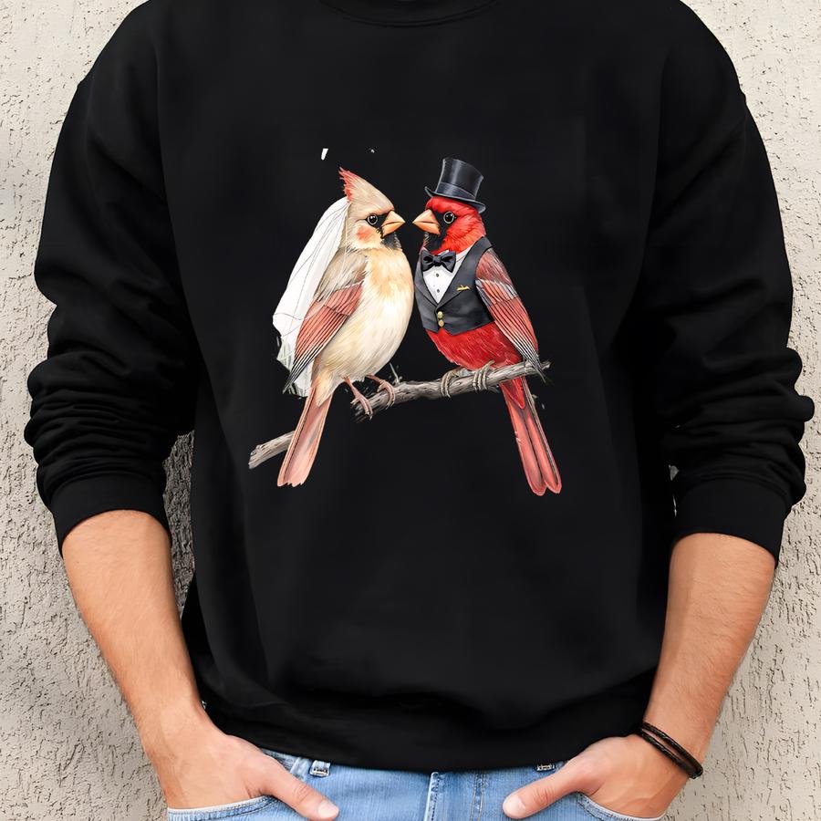 Our First Christmas Married Lovebirds Ornament, Personalized Couple Gifts,1st Christmas As Mr Mrs, Newlywed Gift,just Married,wedding Gift Sweatshirt