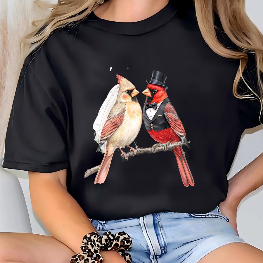 Our First Christmas Married Lovebirds Ornament, Personalized Couple Gifts,1st Christmas As Mr Mrs, Newlywed Gift,just Married,wedding Gift T-shirt