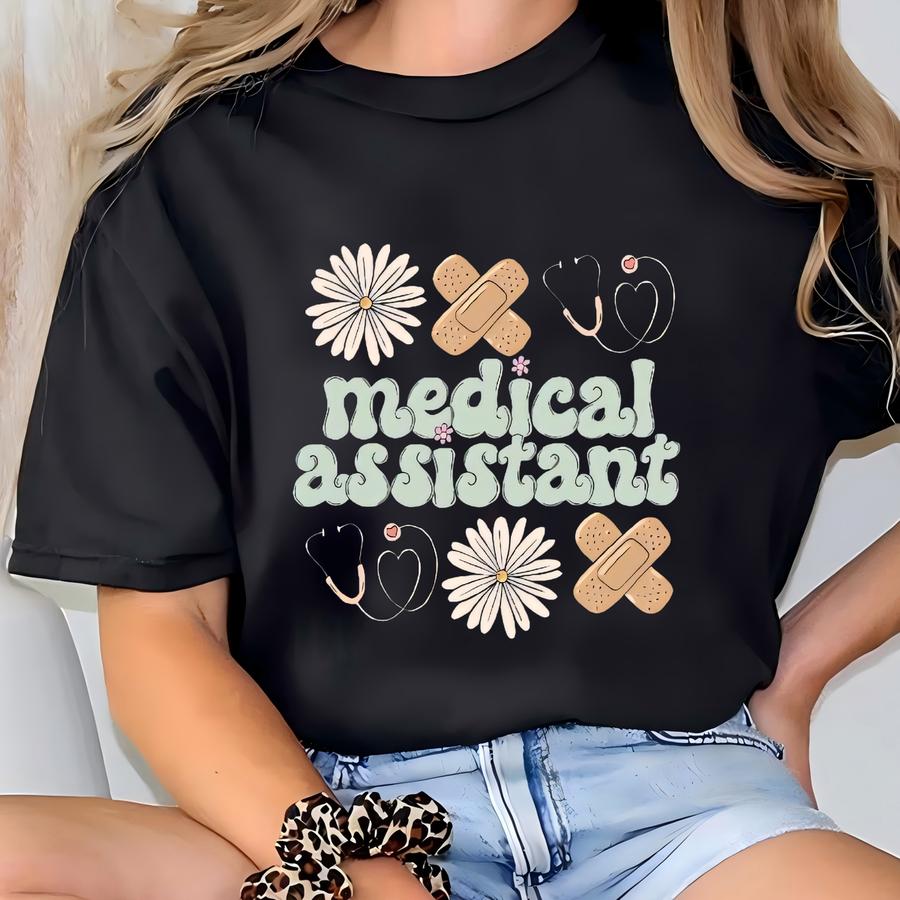 Custom Medical Assistant Shirt, Personalized Nurse Stethoscope Sweatshirt, Gift For Medical Assistant Tee T-shirt