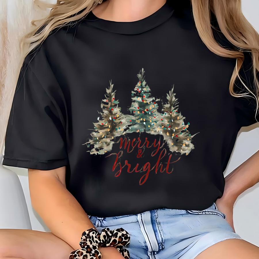 Christmas Trees Sweatshirt, Merry Christmas Sweatshirt, Holiday Sweater, Womens Holiday Sweatshirt, Christmas Shirt, Winter Sweatshirt T-shirt