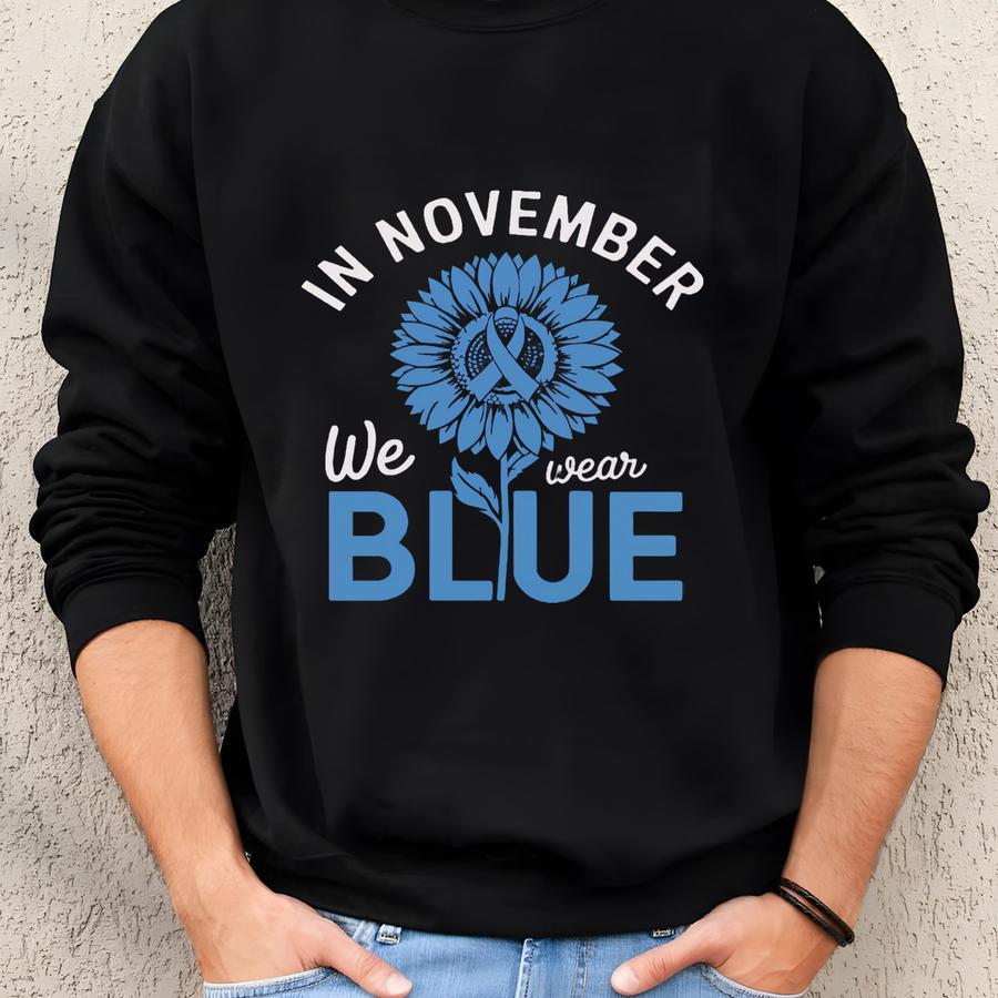 In November We Wear Blue For Diabetes Awareness Shirt, Blue Ribbon Shirt, Diabetes Support Shirt, Type 1 Diabetes warrior gift Sweatshirt In November We Wear Blue For Diabetes Awareness Shirt, Blue Ribbon Shirt, Diabetes Support Shirt, Type 1 Diabetes warrior gift Sweatshirt