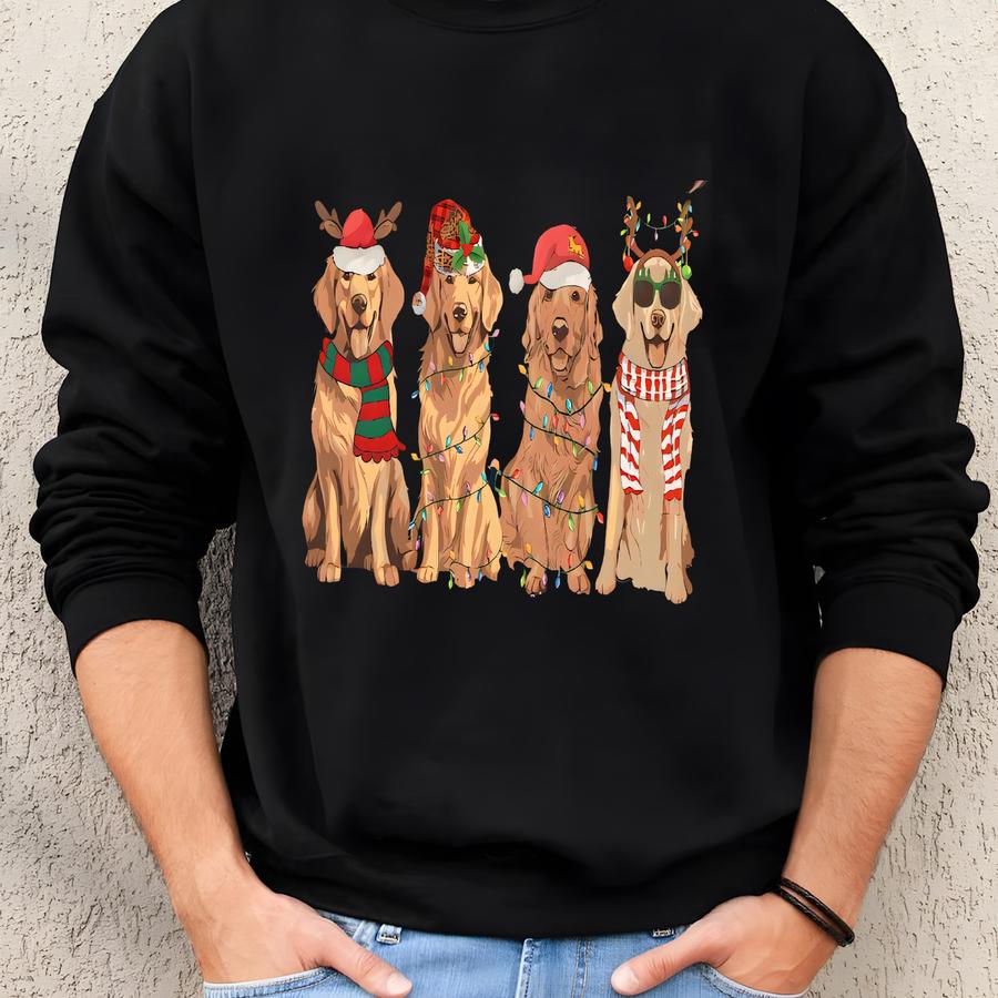 Golden Retriever Christmas Sweatshirt, Dog Christmas Shirt, Golden Mom Tshirt, Holiday Sweater, New Year Shirt, Xmas Tee, Gift For Dog Lover Sweatshirt