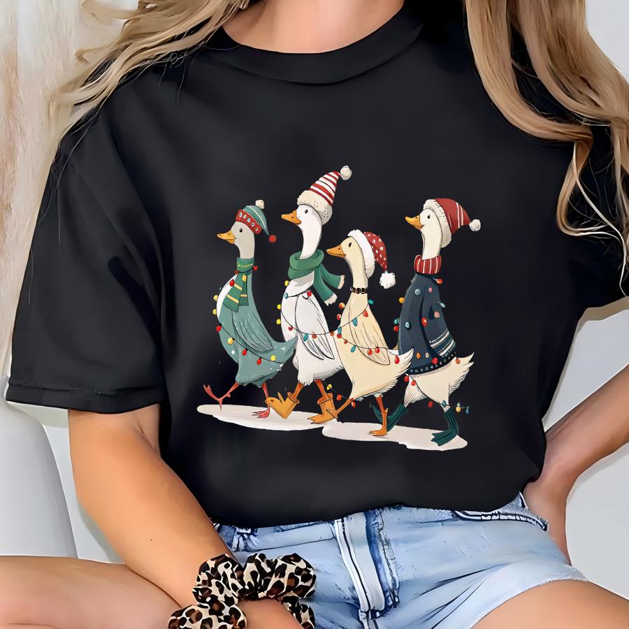 ® Christmas Goose Shirt, Funny Holiday Santa Goose Tshirt,festive Jolly Goose Tee,merry Christmas Shirt,just A Merry Goose Tee T-shirt
