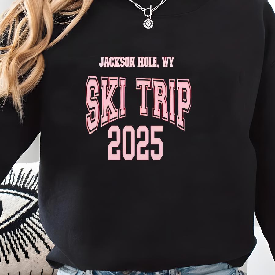 Personalized Kids Ski Trip Hoodie | Custom Destination Sweatshirt | Matching Family Winter Crew Sweatshirt