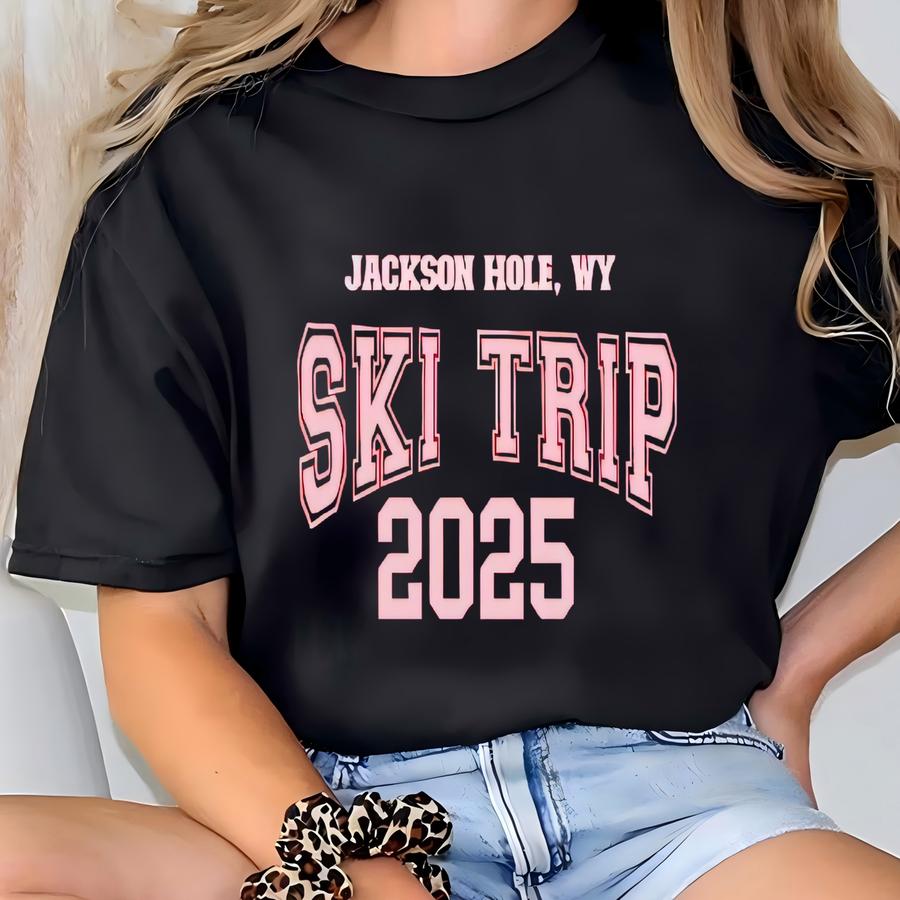 Personalized Kids Ski Trip Hoodie | Custom Destination Sweatshirt | Matching Family Winter Crew T-shirt