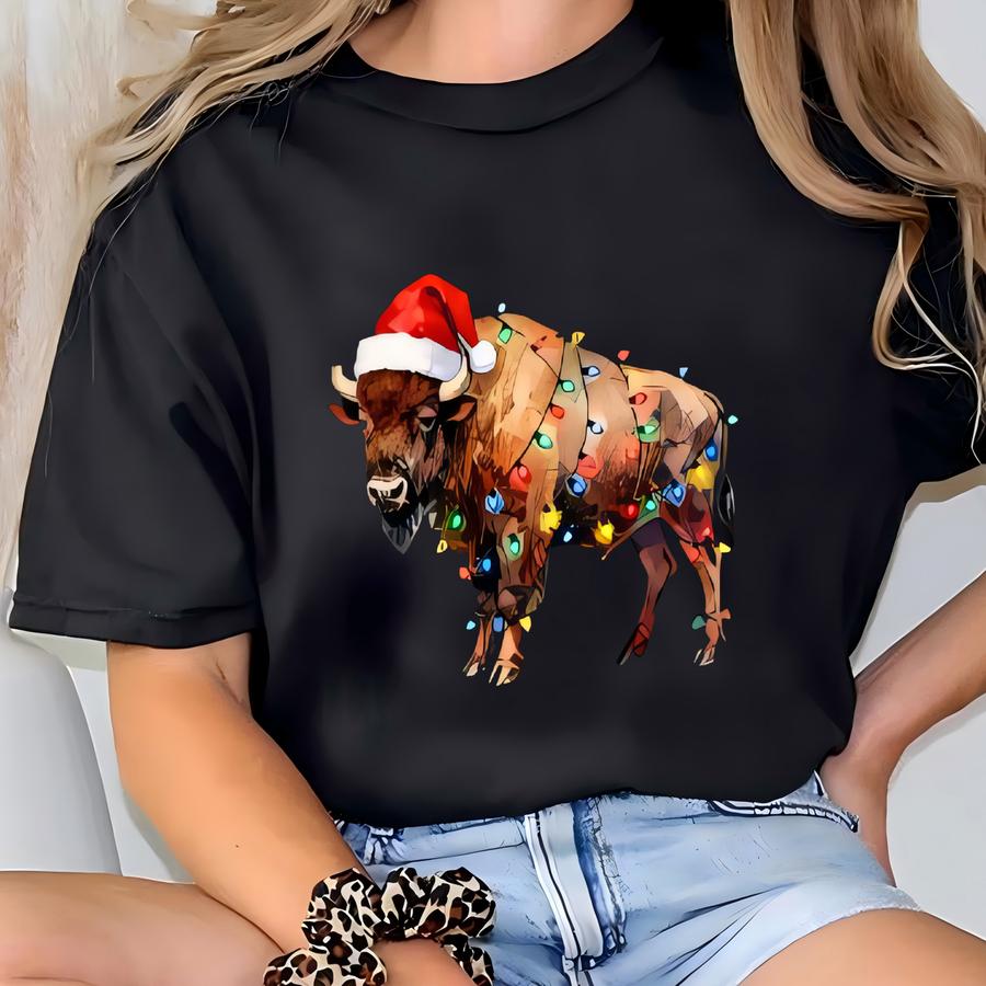 Buffalo Christmas Shirt Kids Youth Adult, Matching Buffalo Family Sweatshirt, Funny Holiday Game Day Tee, Buffalo Fan Gift T-shirt