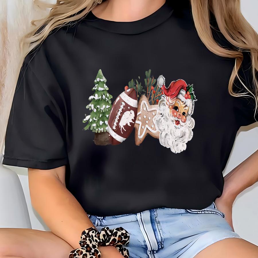 Vintage Buffalo Christmas Shirt, Retro Santa Football Shirt, Buffalo Ny Fan Gift, Holiday Game Day Tee, Buffalo Apparel Kids Youth Toddler T-shirt
