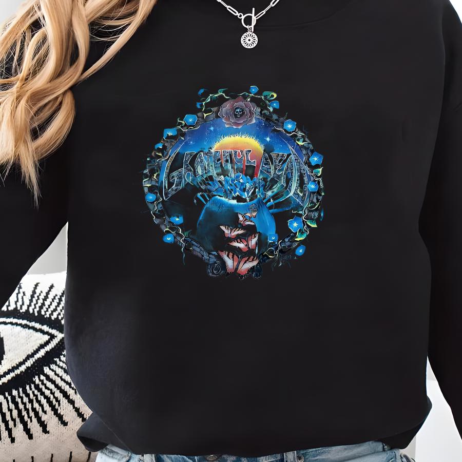90s Grateful Dead Tshirt Aqua Blue Men’s Large Sweatshirt
