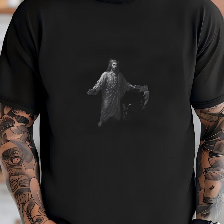 Jesus Christ Graphic Tee, Faith-based Christian Fashion Shirt, Inspirational Gift, Unisex Jersey Short Sve, Rolled The Stone Away T-shirt