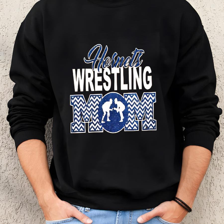 Wrestling Mom Chevron Pattern Custom Personalized Glitter Design Unisex Soft Jersey Bella Canvas Tee Shirt Great Gift - 4.3001 Sweatshirt