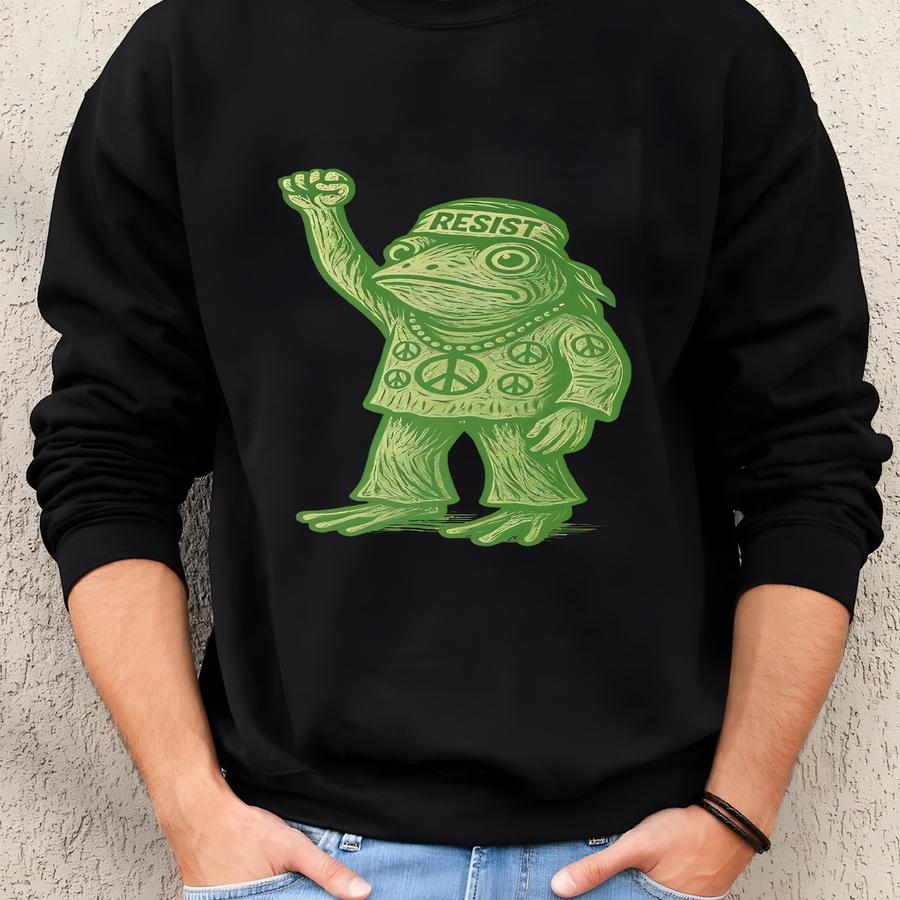 Frog Resist Shirt Adult Peace Portland Resist Frog T-shirt Civil Liberties Good Trouble No Kings Tee Made To Order With Love Sweatshirt