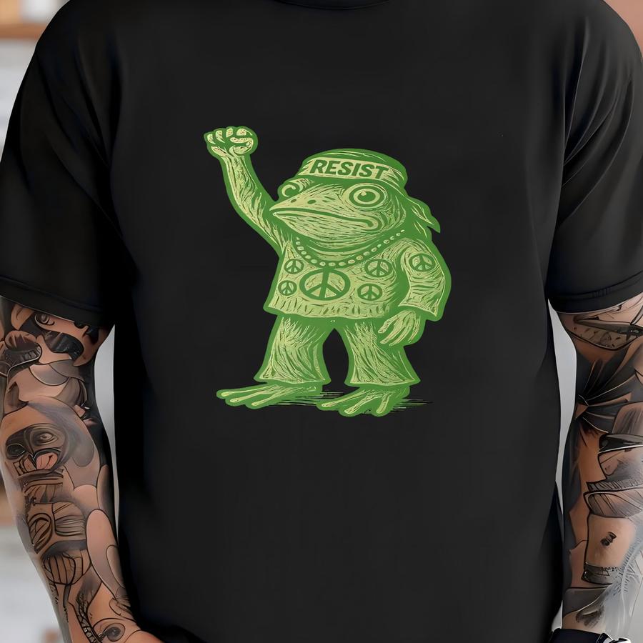 Frog Resist Shirt Adult Peace Portland Resist Frog Hoodie Civil Liberties Good Trouble No Kings Tee Made To Order With Love T-shirt