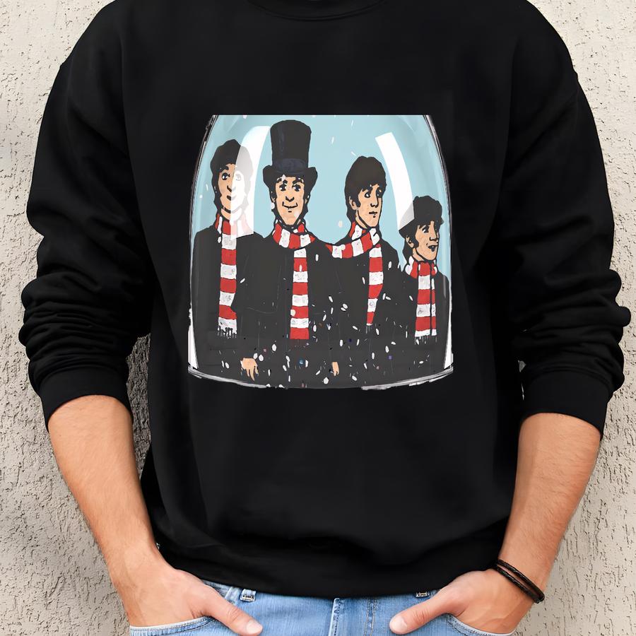 The Beatles Snow Globe: Festive Fab Four Holiday Decor, Beatles Fan Christmas Gift, 3.5'' × 3.4'' Sweatshirt The Beatles Snow Globe: Festive Fab Four Holiday Decor, Beatles Fan Christmas Gift, 3.5'' × 3.4'' Sweatshirt