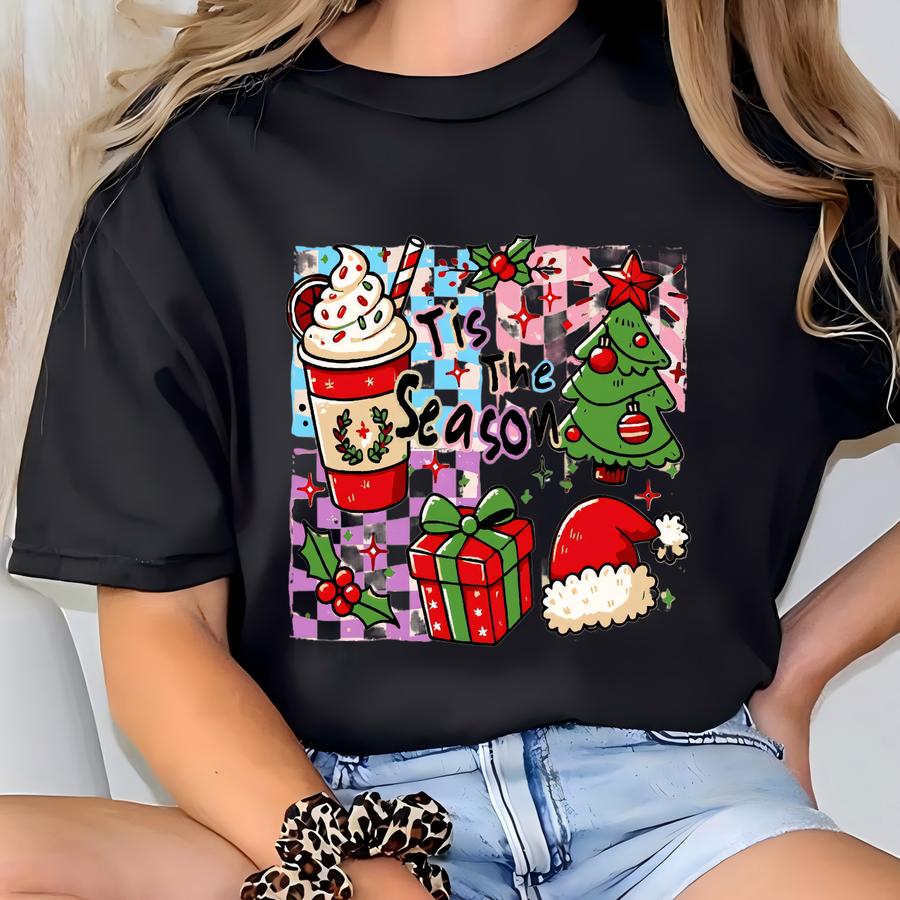 Tis The Season Funny Christmas Sweatshirt | Retro Xmas Graphic 2025 | Holiday Gift Idea T-shirt