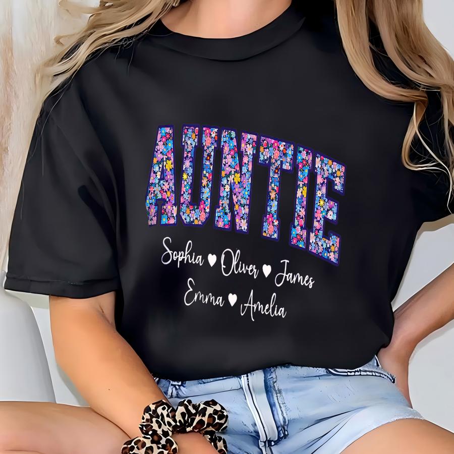 Personalized Auntie Sweatshirt, Personalized Gifts For Aunt, Best Auntie Gift, New Aunt Crewneck, Pregnancy Announcement Auntie To Be Gift T-shirt