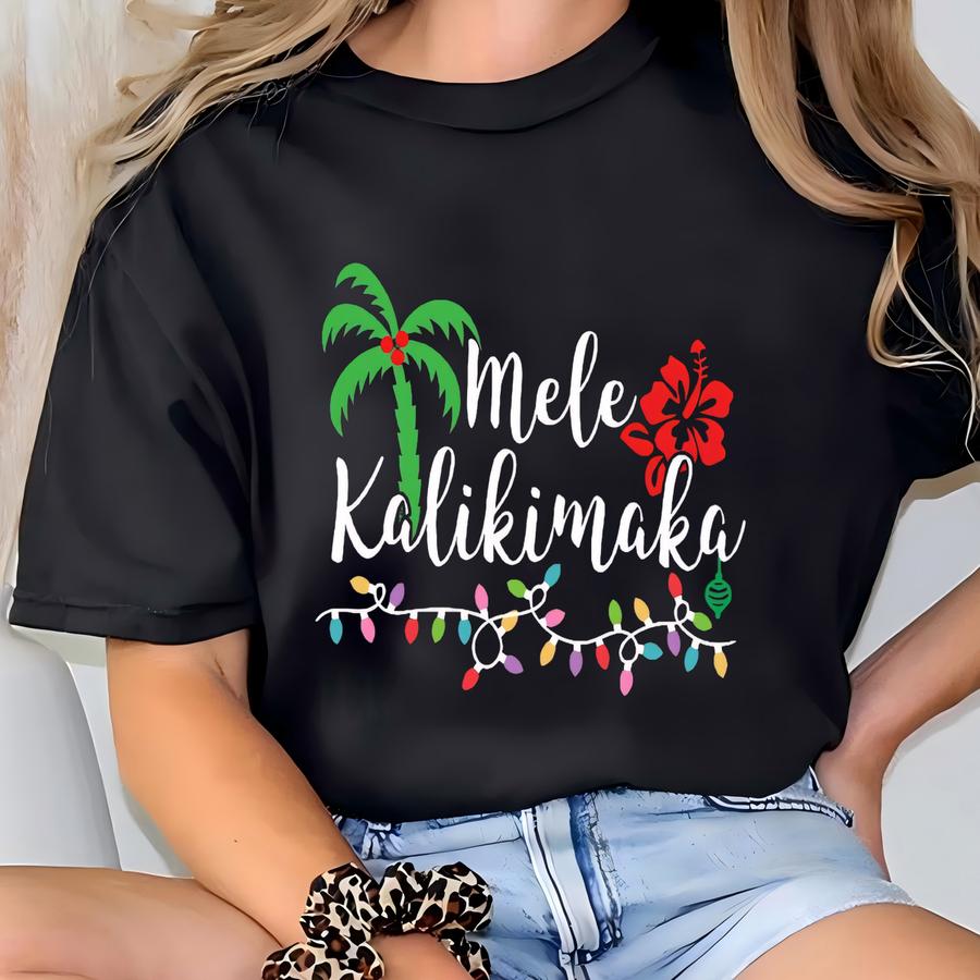 Mele Kalikimaka Shirt: Hawaiian Christmas Sweatshirts Hoodies T-shirt