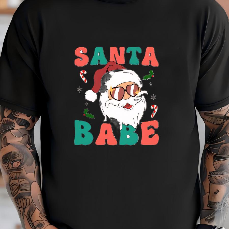 ® Santa Babe Shirt Christmas Shirt Shirt Gift For Christmas Santa Claus Shirt Cute Holiday Shirt For Women Funny T-shirt