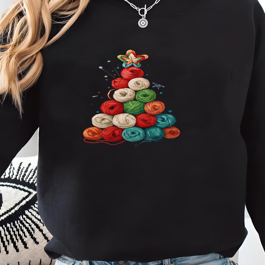 Merry Knit-mas Christmas Tree Shirt, Merry Christmas Shirt, Knitting Lover T, Knitting Sweatshirt, Knitting Lover Sweater, Knitter Tee Sweatshirt