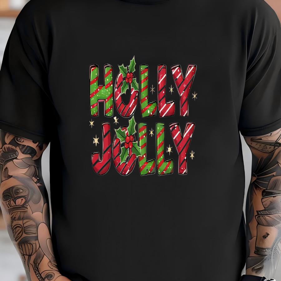 ® Holly Jolly Shirt Christmas Tshirt Holiday Shirt Cute Christmas Shirt Xmas Shirt Winter Shirt Festive Shirt For Women And T-shirt