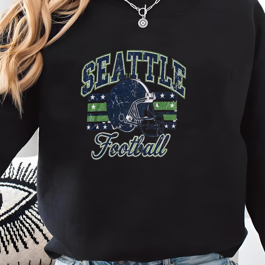 Vintage Seattle Baseball Sweatshirt: Unisex Retro Sports Fan Tee, Unisex City Sport Pullover Gift Sweatshirt