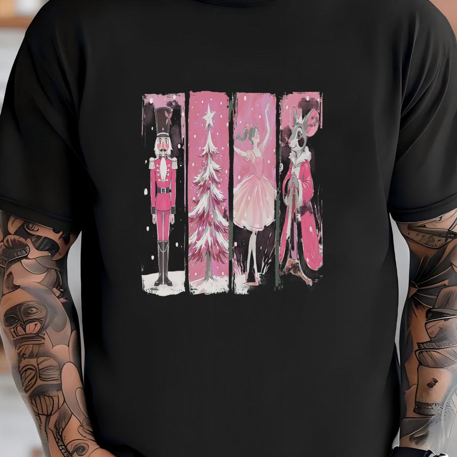 Pink Nutcracker Sweatshirt, Ballet Christmas Shirt, Sugar Plum Fairy Crewneck, Pastel Holiday Gift, Cute Christmas Gift, Pink Christmas T-shirt