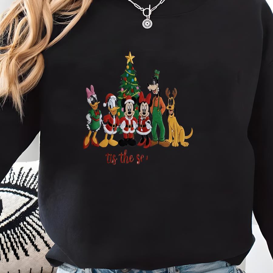 And Friends Tis The Season Sweatshirt , Santa And Friends Group Christmas Lights Shirt, Land Christmas Sweatshirt