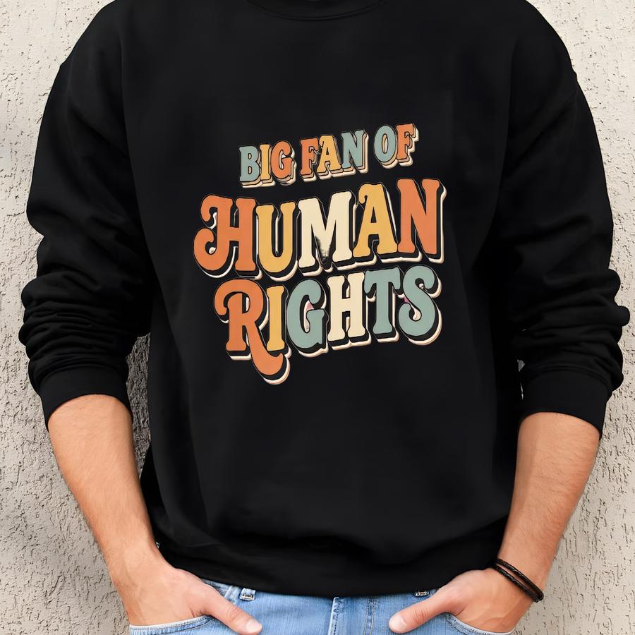 Big Fan Of Human Rights Sweatshirt, Minimalist  Crewneck, Equality Social Justice Hoodie, Activism Gift Shirt Sweatshirt