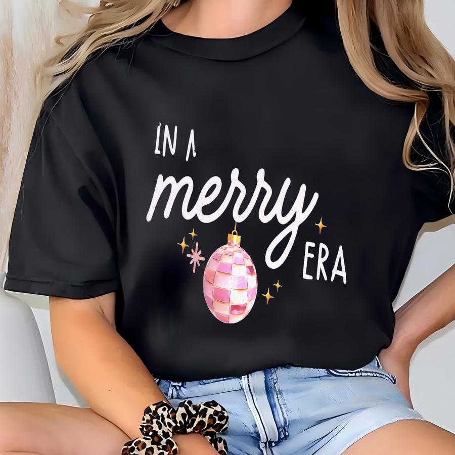 In My Merry Era Christmas Shirt, Christmas Era Tee, Funny Women Christmas Outfit, In My Era Clothes, Cute Xmas Gift For Her T-shirt