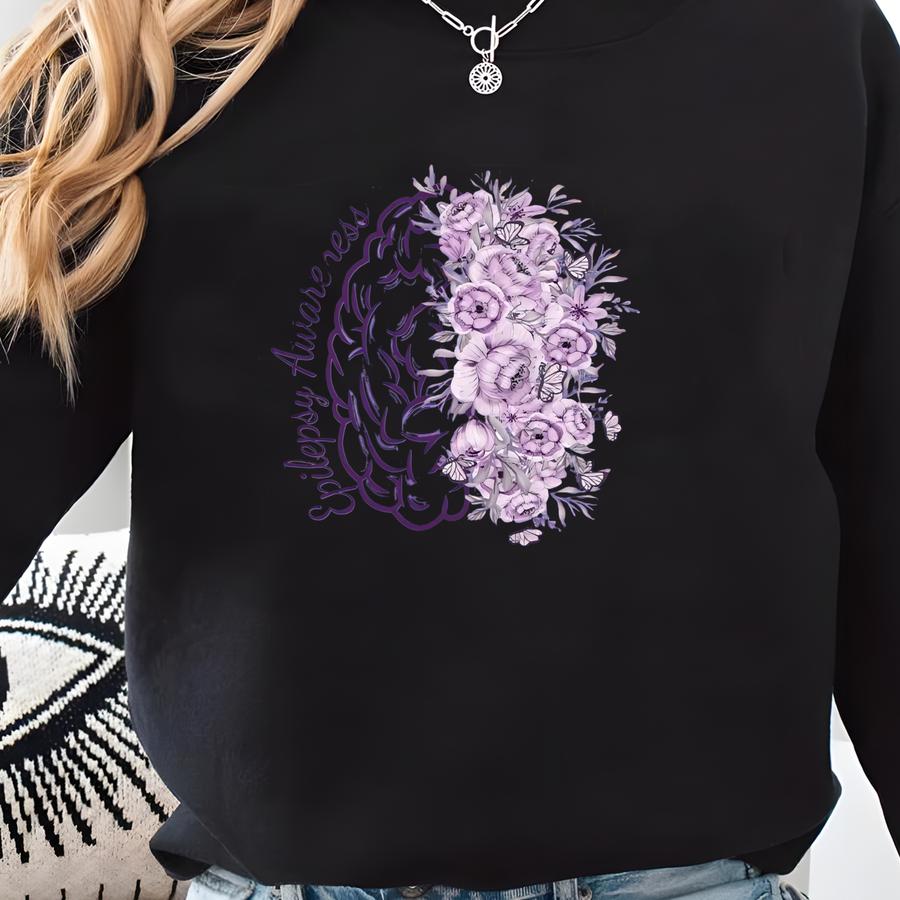 Epilepsy Awareness Shirt, Mental Health Tee, Motivational Epilepsy Gift Shirt, Pink Ribbon Tee Sweatshirt