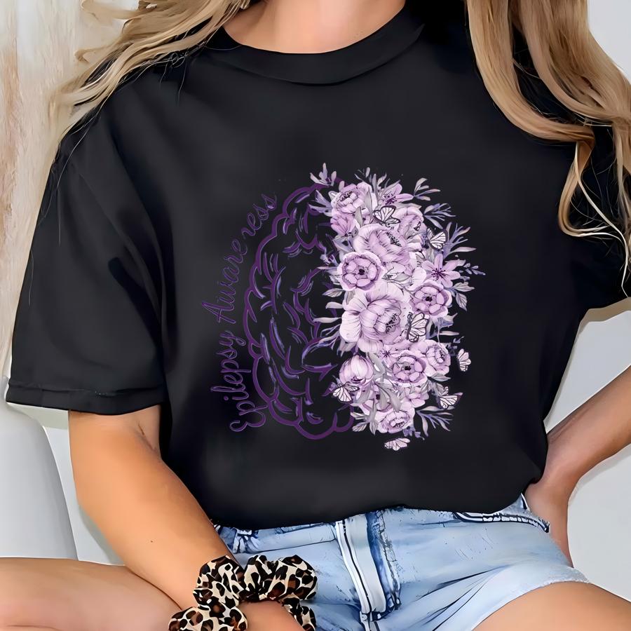 Epilepsy Awareness Shirt, Mental Health Tee, Motivational Epilepsy Gift Shirt, Pink Ribbon Tee T-shirt