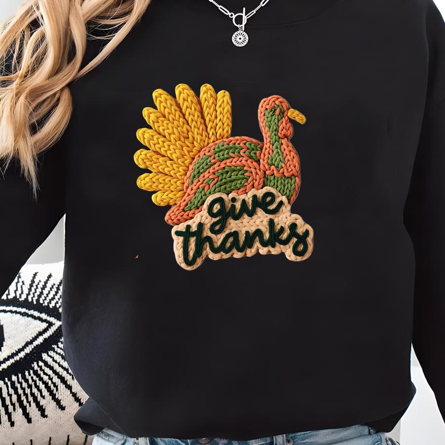 Turkey Latch Hook Yarn Crochet Png Thanksgiving Turkey Faux Y Preppy Fall Png Turkey Autumn Give Thanks Png Digital Download Sweatshirt
