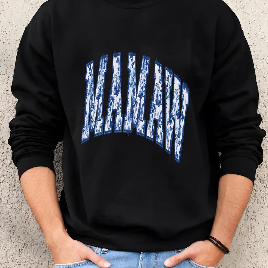 Blue Floral Mamaw Sweatshirt, Personalized Grandma Gifts, Custom Mamaw Crewneck, Coquette Mamaw Sweater Christmas Mamaw Gifts Sweatshirt