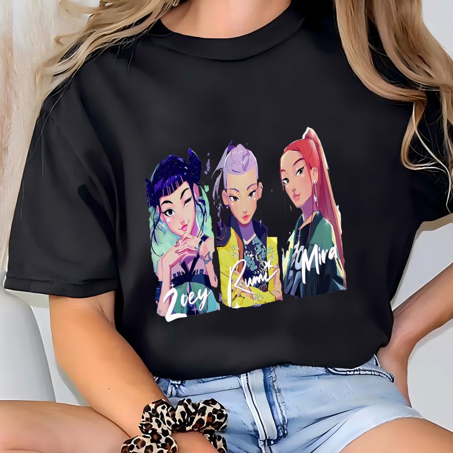 Huntrix Demon Hunters ®shirt,kpop Idol Group Shirt,huntrix Girl Band,mira Rumi Joey Shirt,demon Hunter Merch,huntrix Fan Gift T-shirt