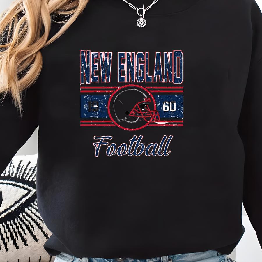 New England Vintage Sweatshirt, Classic New England Football Sweater, New England Football Crewneck, New England Football Game Sweatshirt Sweatshirt