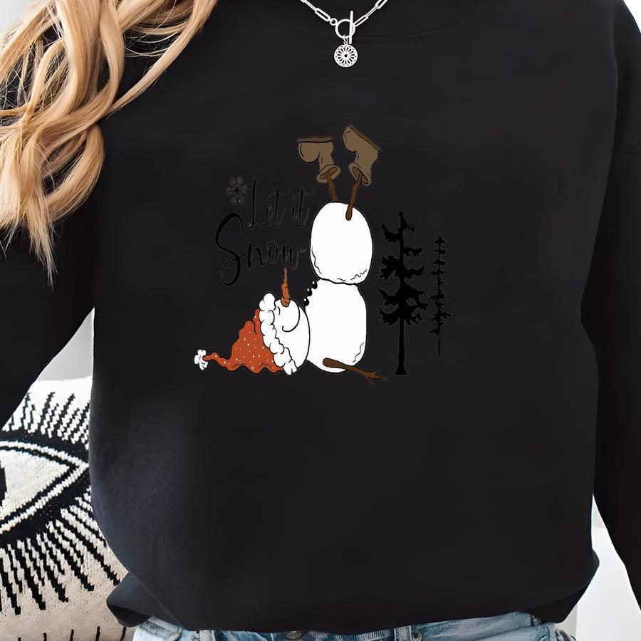 Let It Snow Shirt, Funny Christmas Shirt,gift For Her, Let It Snow Hoodie,christmas Gift For Family, Holiday Gift For Kids Sweatshirt