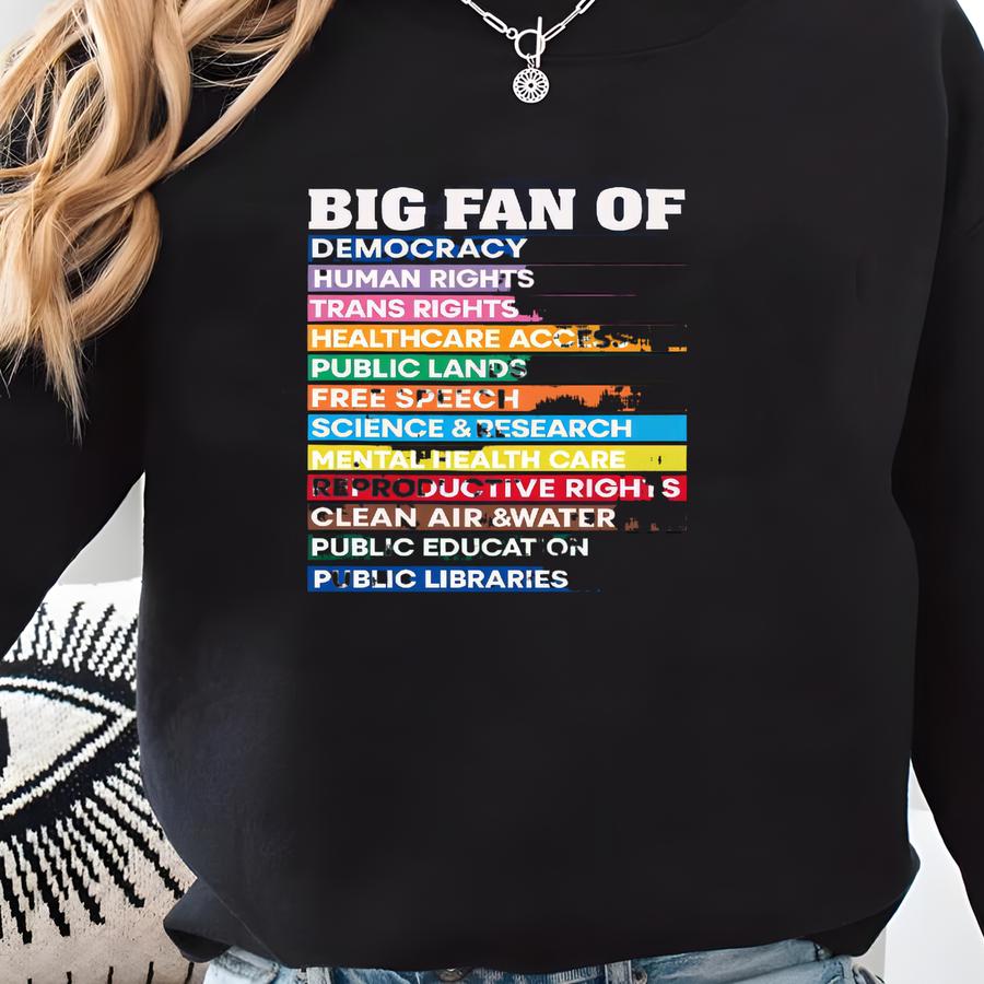 Big Fan Of Human Rights Sweatshirt, Sweater, Equality Sweatshirt, Activist Hoodie, Lgbtq Gifts Sweatshirt