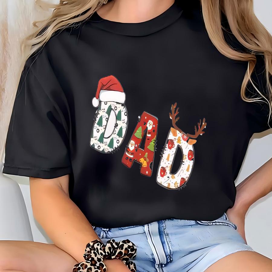 Family Christmas Shirt, Matching Family Xmas, Family Pj Shirts, Matching Christmas Shirts, Reindeer Letters Christmas Hoodie T-shirt