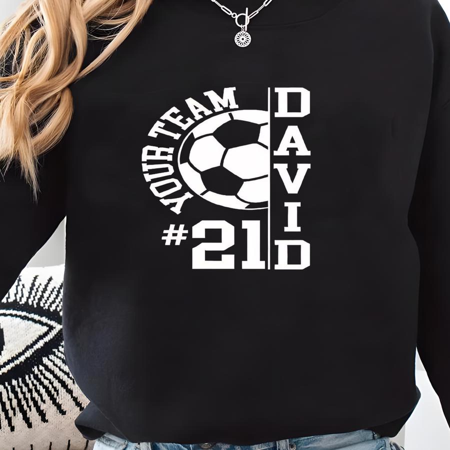 Custom Soccer Mom Shirt, Your Team Name Soccer Tshirt, Custom Soccer Number Tee, Soccer Player Shirt, Mens Womens Soccer Your Name Shirt, Bp Sweatshirt