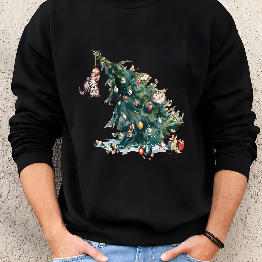 Funny Cat Lover Sweatshirt, Cat Xmas Sweater, Cat Lover Gift Christmas, Cat Mom, Christmas Cat Tree Sweatshirt, Cat Xmas Shirt Sweatshirt Funny Cat Lover Sweatshirt, Cat Xmas Sweater, Cat Lover Gift Christmas, Cat Mom, Christmas Cat Tree Sweatshirt, Cat Xmas Shirt Sweatshirt