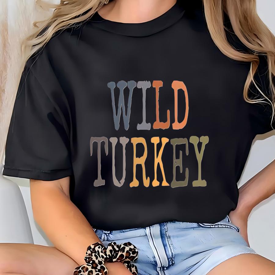 Wild Turkey Shirt Boys Thanksgiving Sweatshirt Toddler Fall Shirt Baby Shower Gift Baby Turkey Day Outfit Thankful Dude Tshirt For Autumn T-shirt